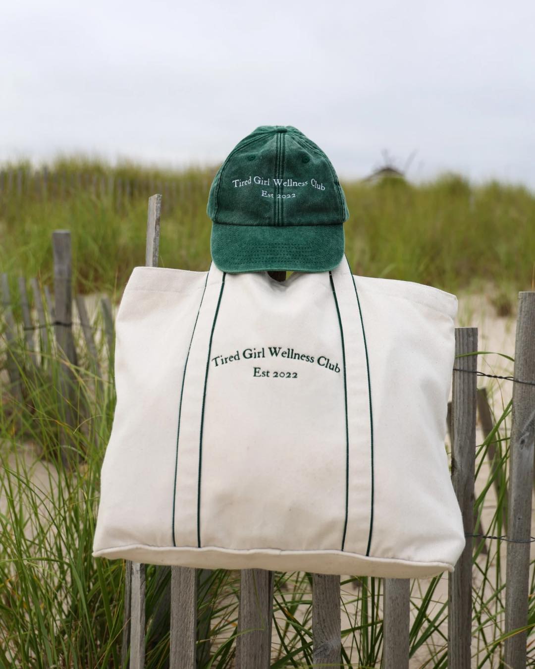 Tired Girl Wellness Club embroidered tote bag - Tired Girl Apparel