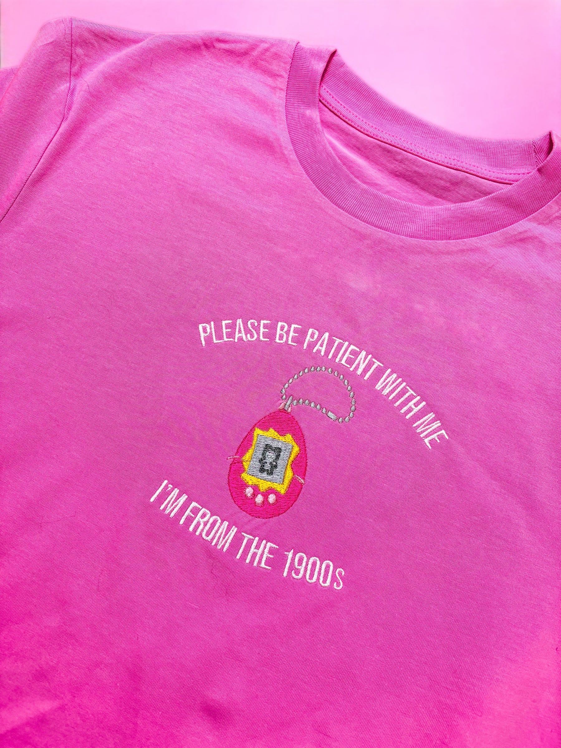 I'm From The 1900's Tamagotchi embroidered t-shirt - Tired Girl Apparel