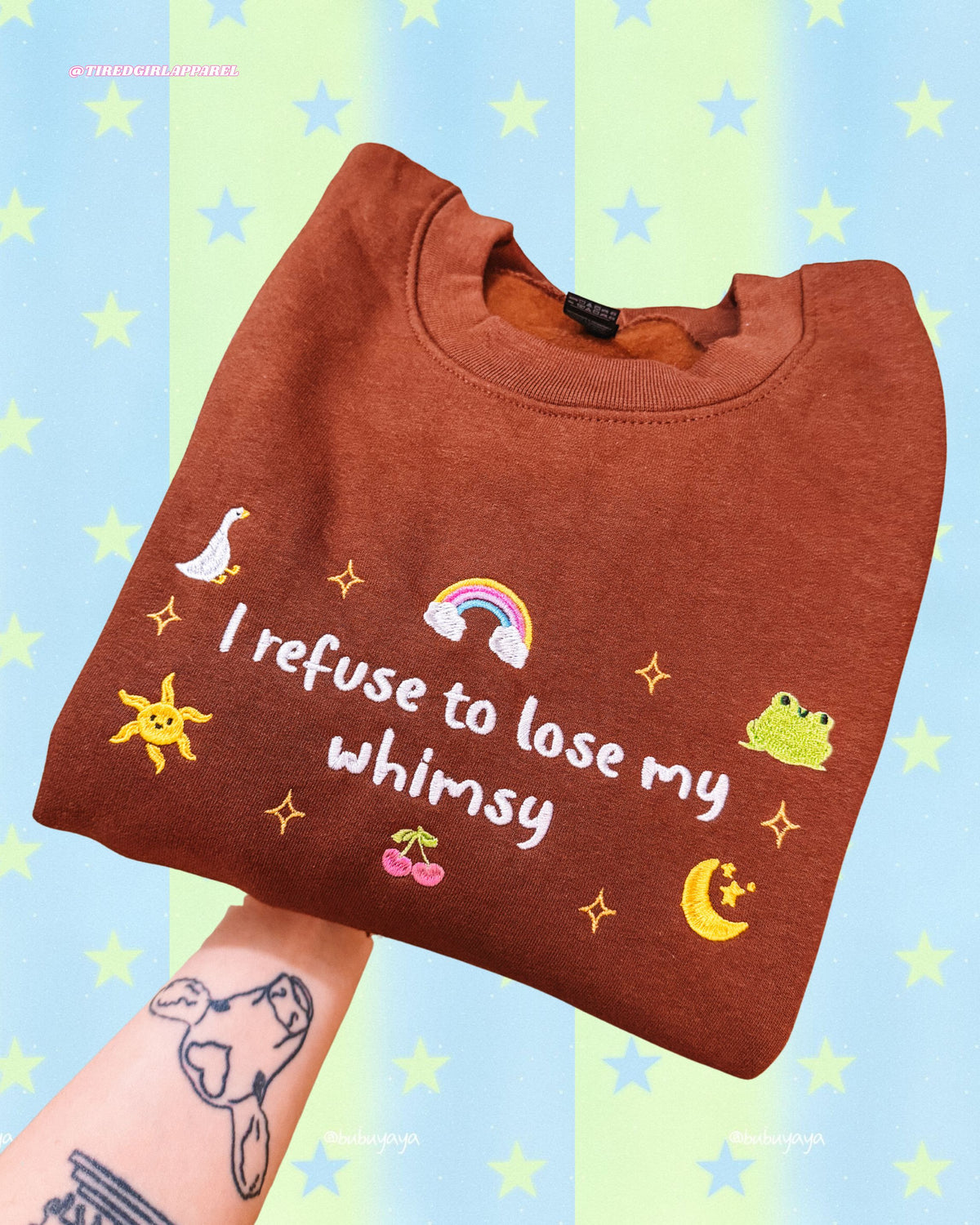 I Refuse To Lose My Whimsy embroidered sweatshirt