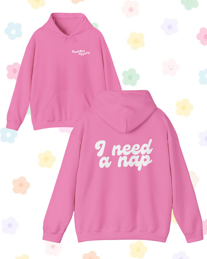 I Need A Nap printed hooded sweatshirt