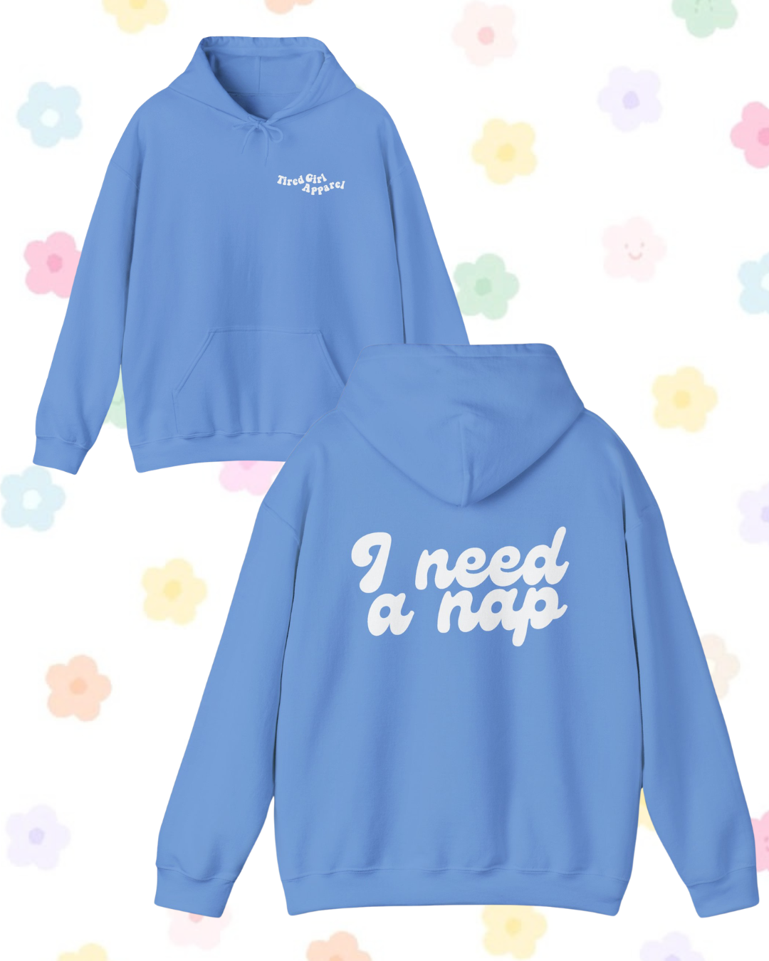 I Need A Nap printed hooded sweatshirt