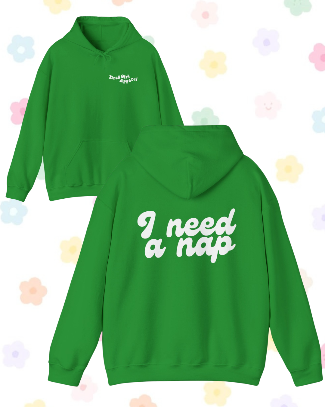 I Need A Nap printed hooded sweatshirt