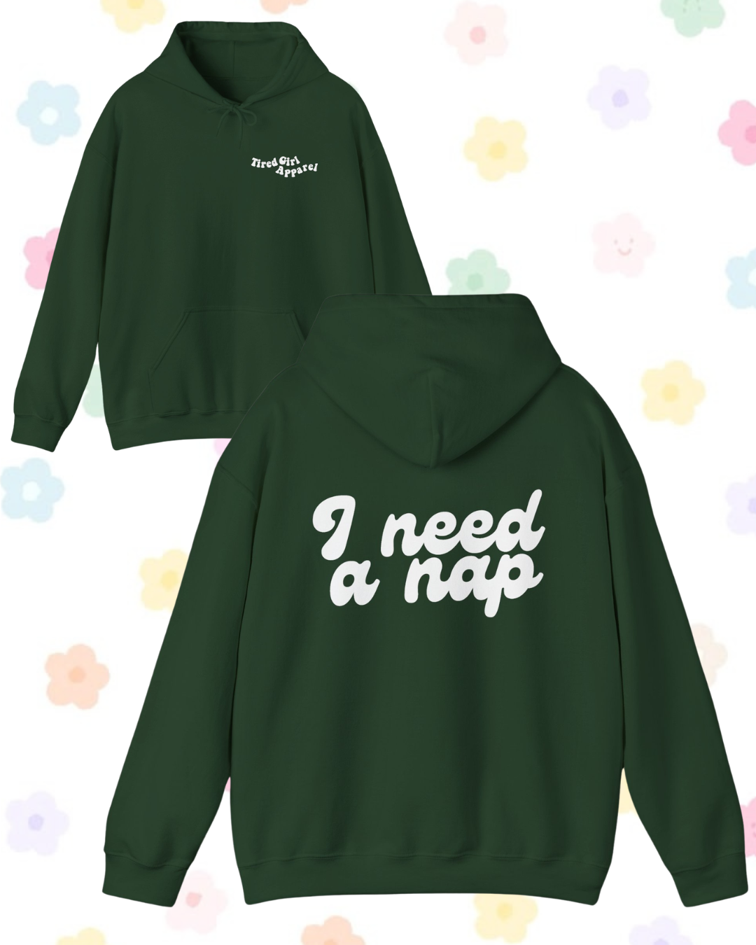 I Need A Nap printed hooded sweatshirt