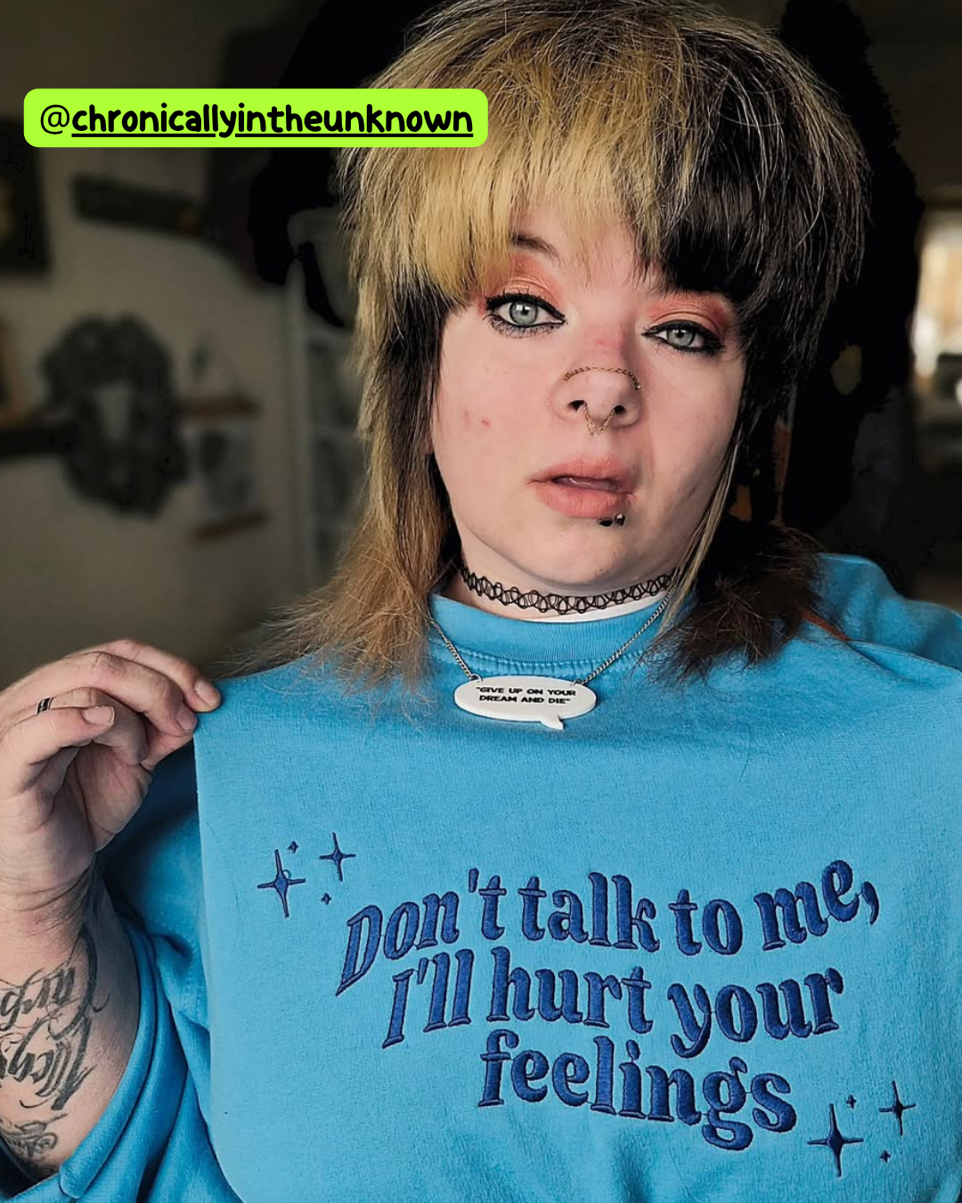 Don't Talk To Me embroidered sweatshirt - Tired Girl Apparel