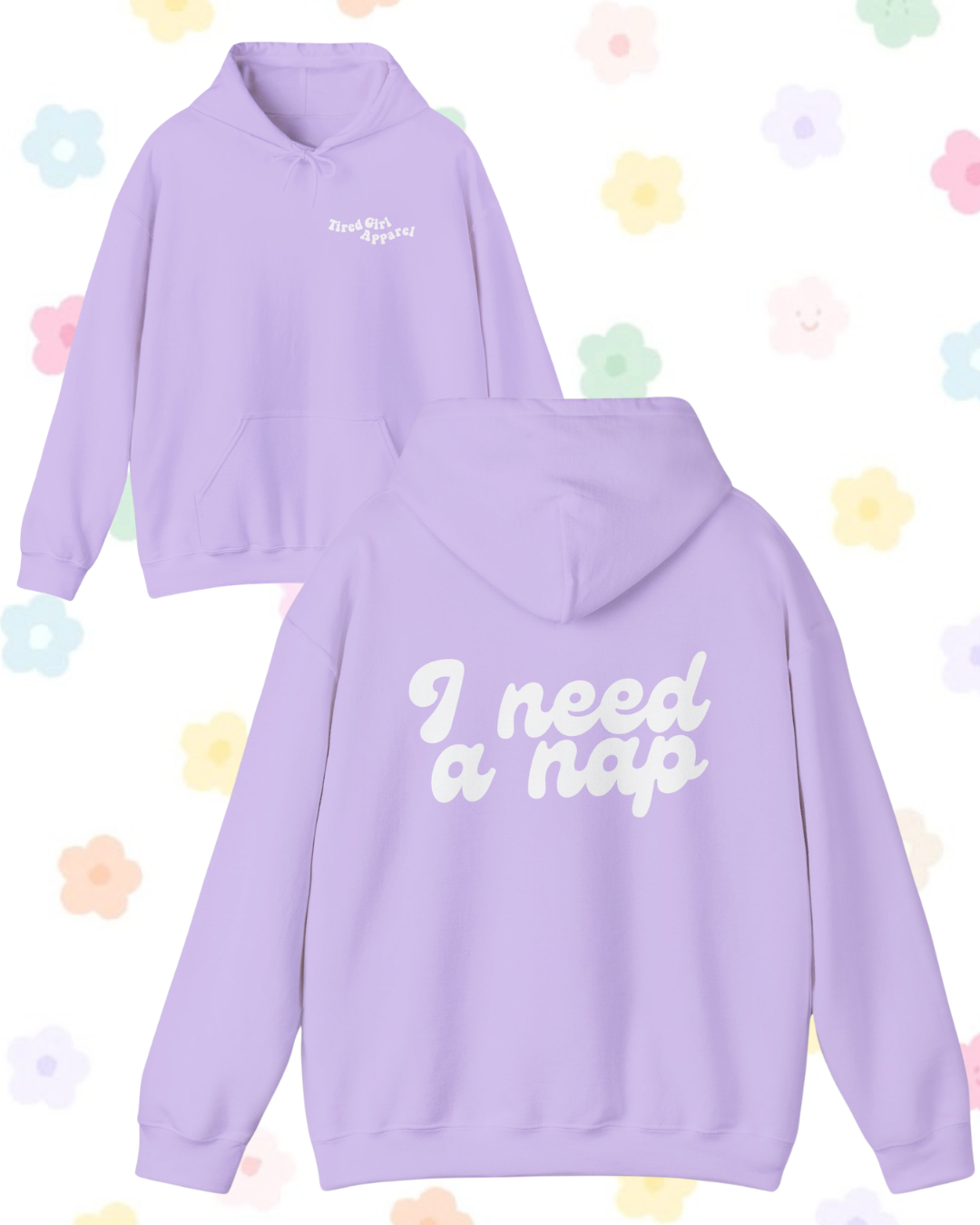 I Need A Nap printed hooded sweatshirt