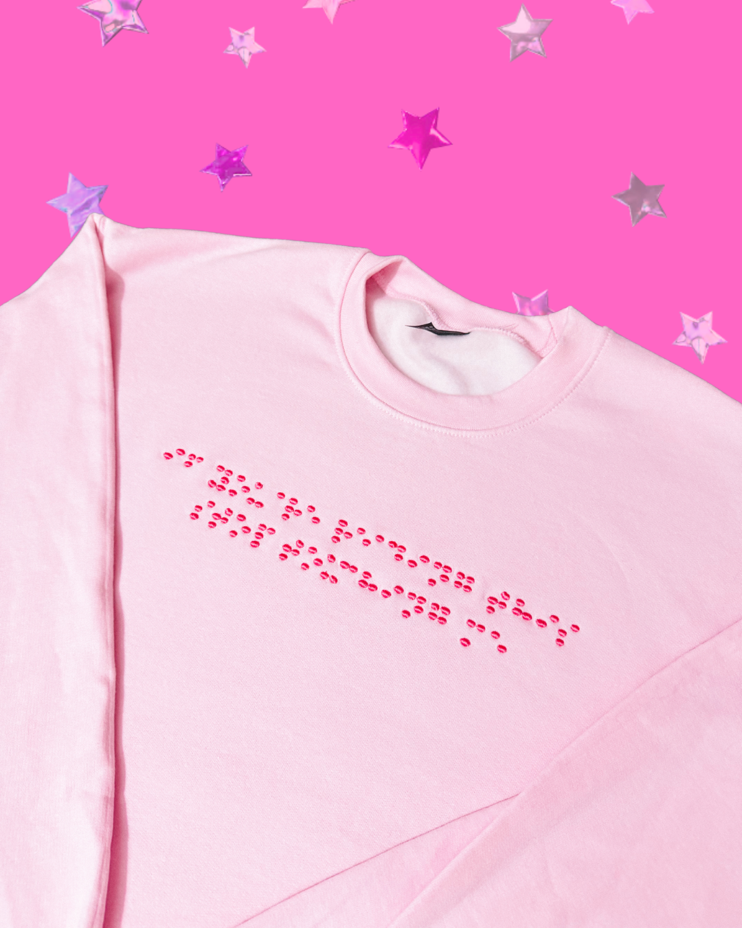 BRAILLE If You Are Reading This, Stop Touching Me embroidered sweatshirt