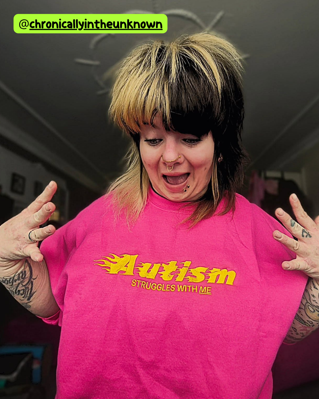 Autism Struggles With ME embroidered sweatshirt - Tired Girl Apparel