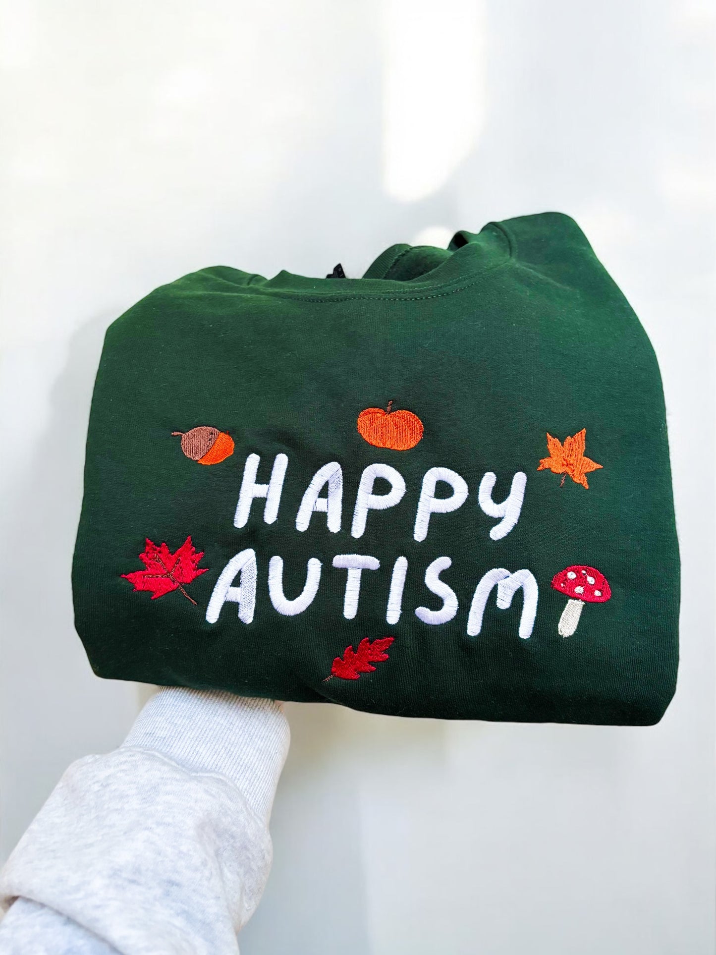 Happy Autism embroidered crewneck sweatshirt