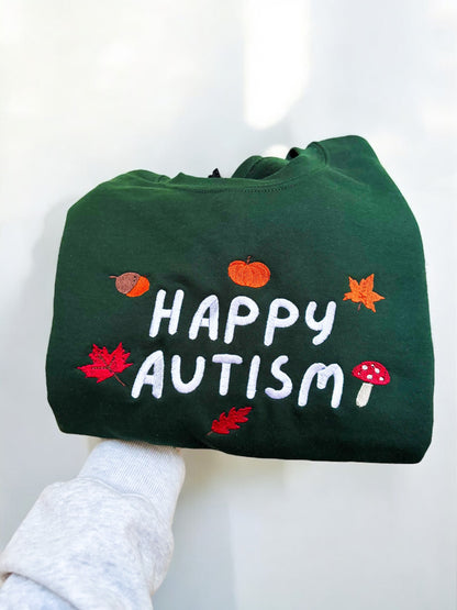 Happy Autism embroidered crewneck sweatshirt