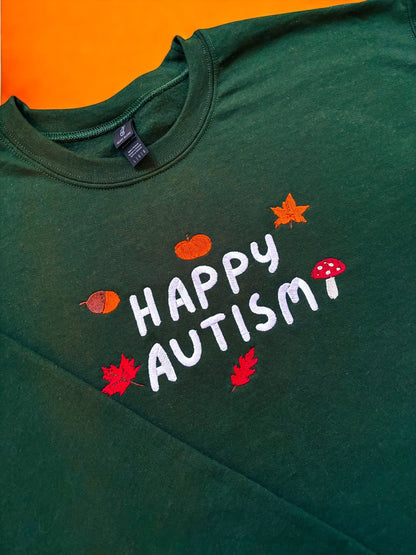 Happy Autism embroidered crewneck sweatshirt