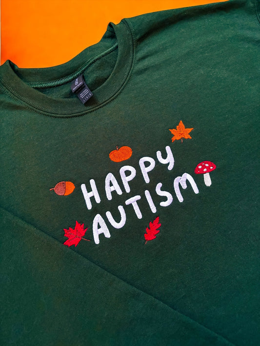 Happy Autism embroidered crewneck sweatshirt