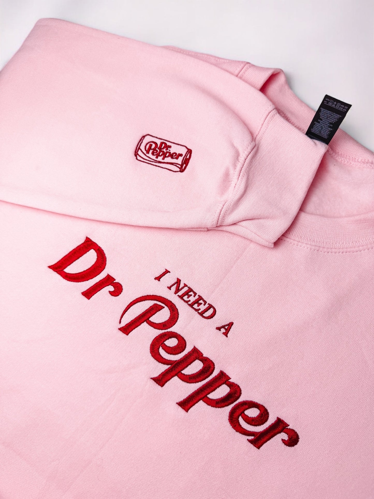 I Need A Dr Pepper embroidered sweatshirt with sleeve detail