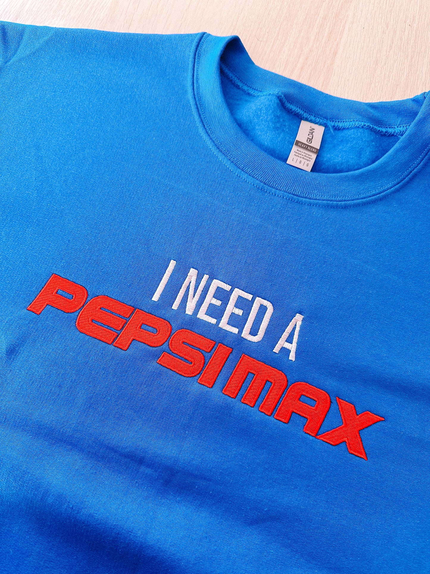 I Need A Pepsi Max embroidered crewneck sweatshirt