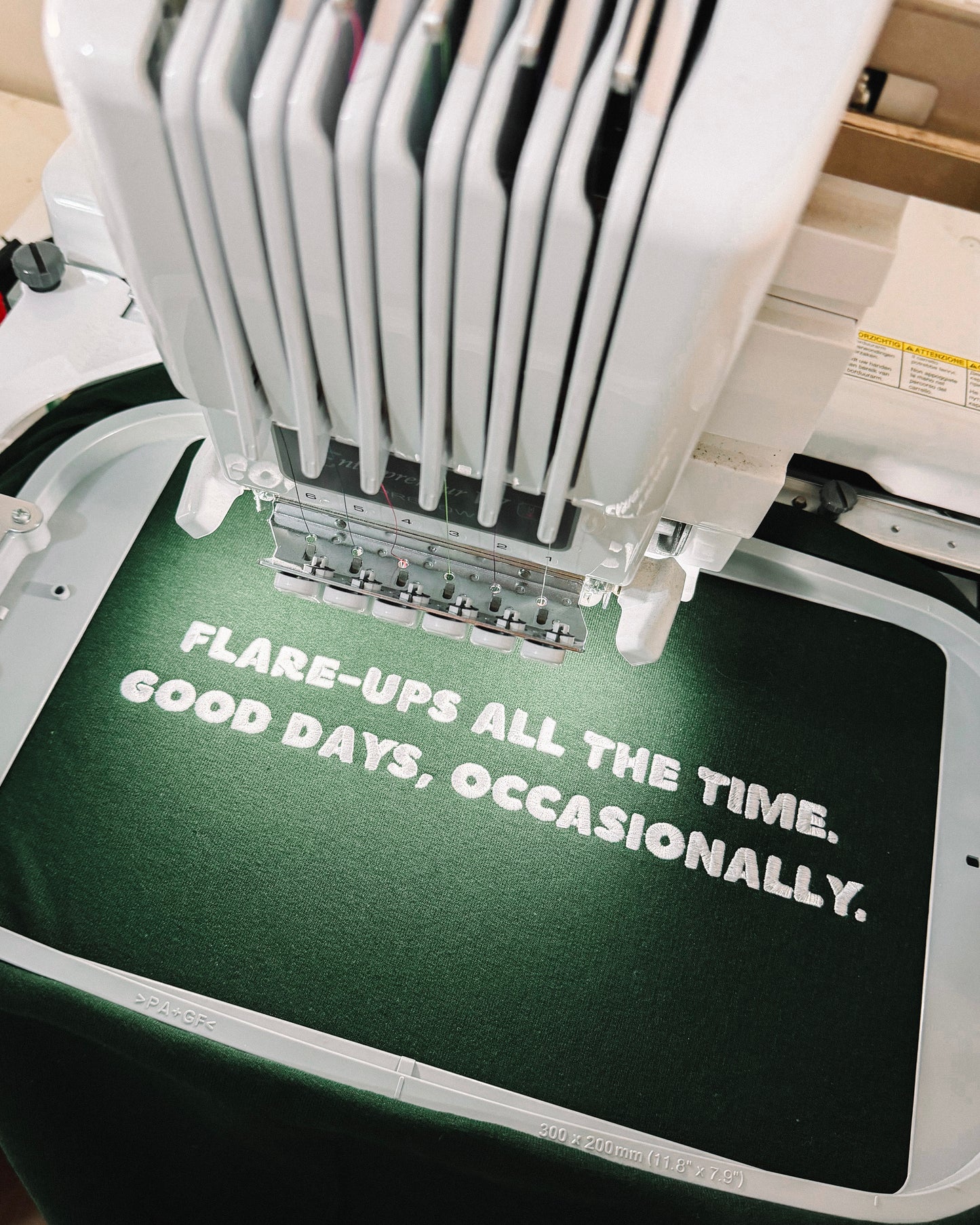 Flare-ups All The Time. Good Days, Occasionally embroidered sweatshirt