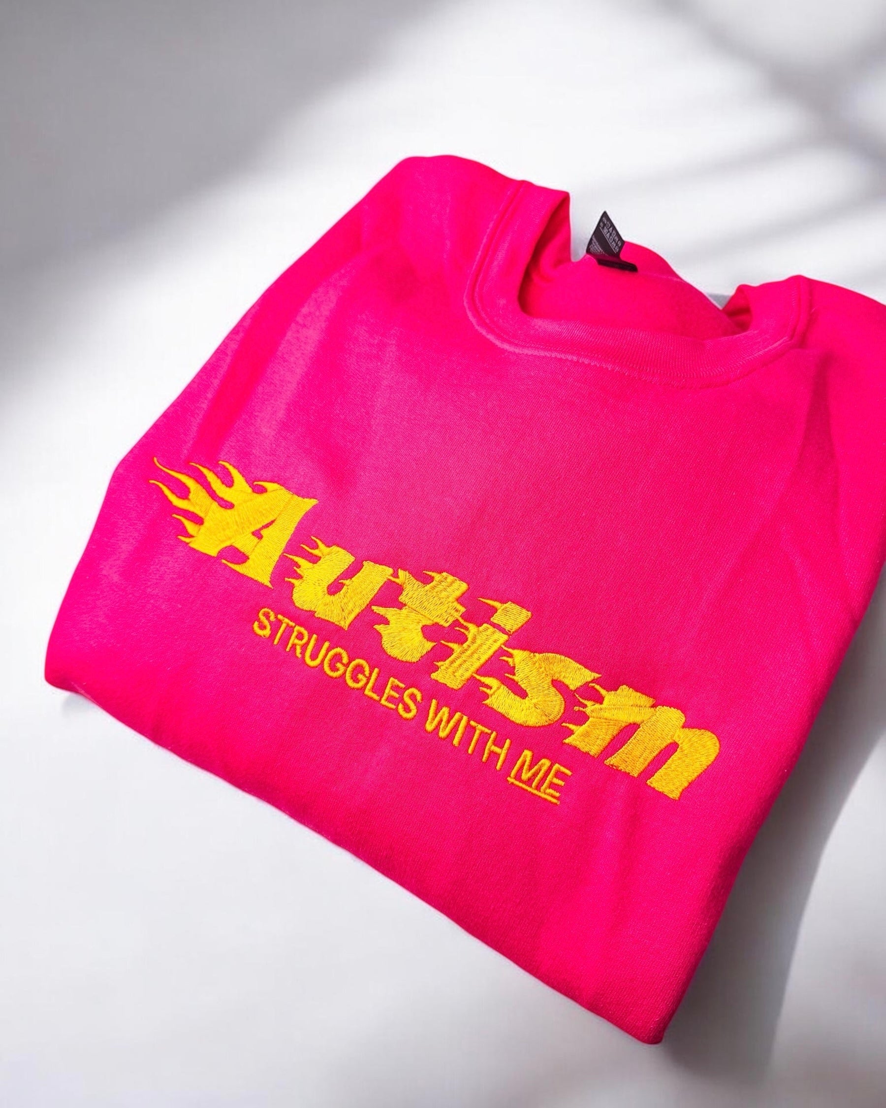 Autism Struggles With ME embroidered sweatshirt - Tired Girl Apparel