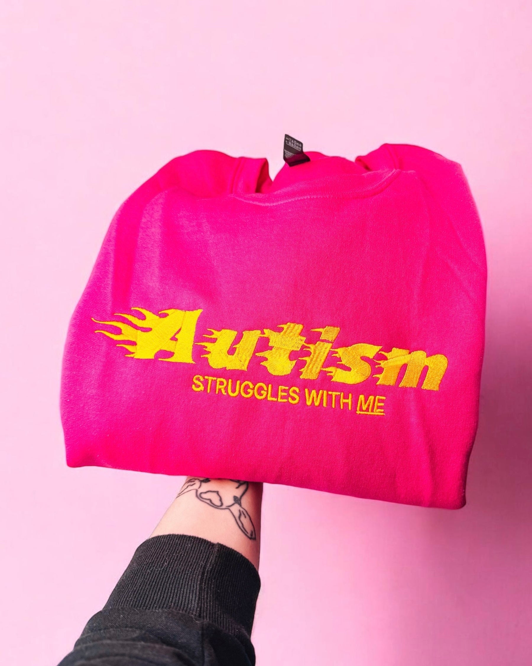 Autism Struggles With ME embroidered sweatshirt - Tired Girl Apparel