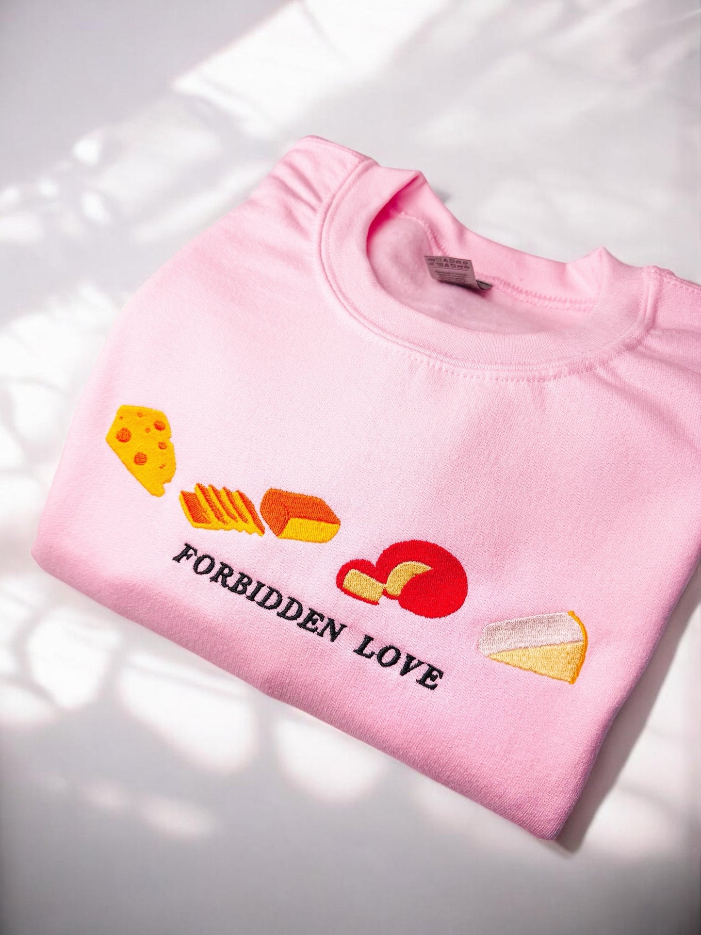 Forbidden Love Cheese embroidered sweatshirt