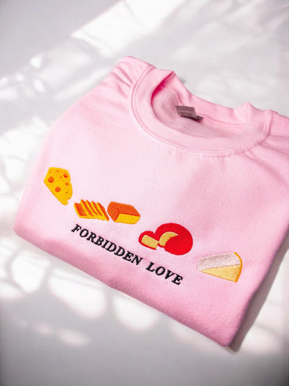 Forbidden Love Cheese embroidered sweatshirt