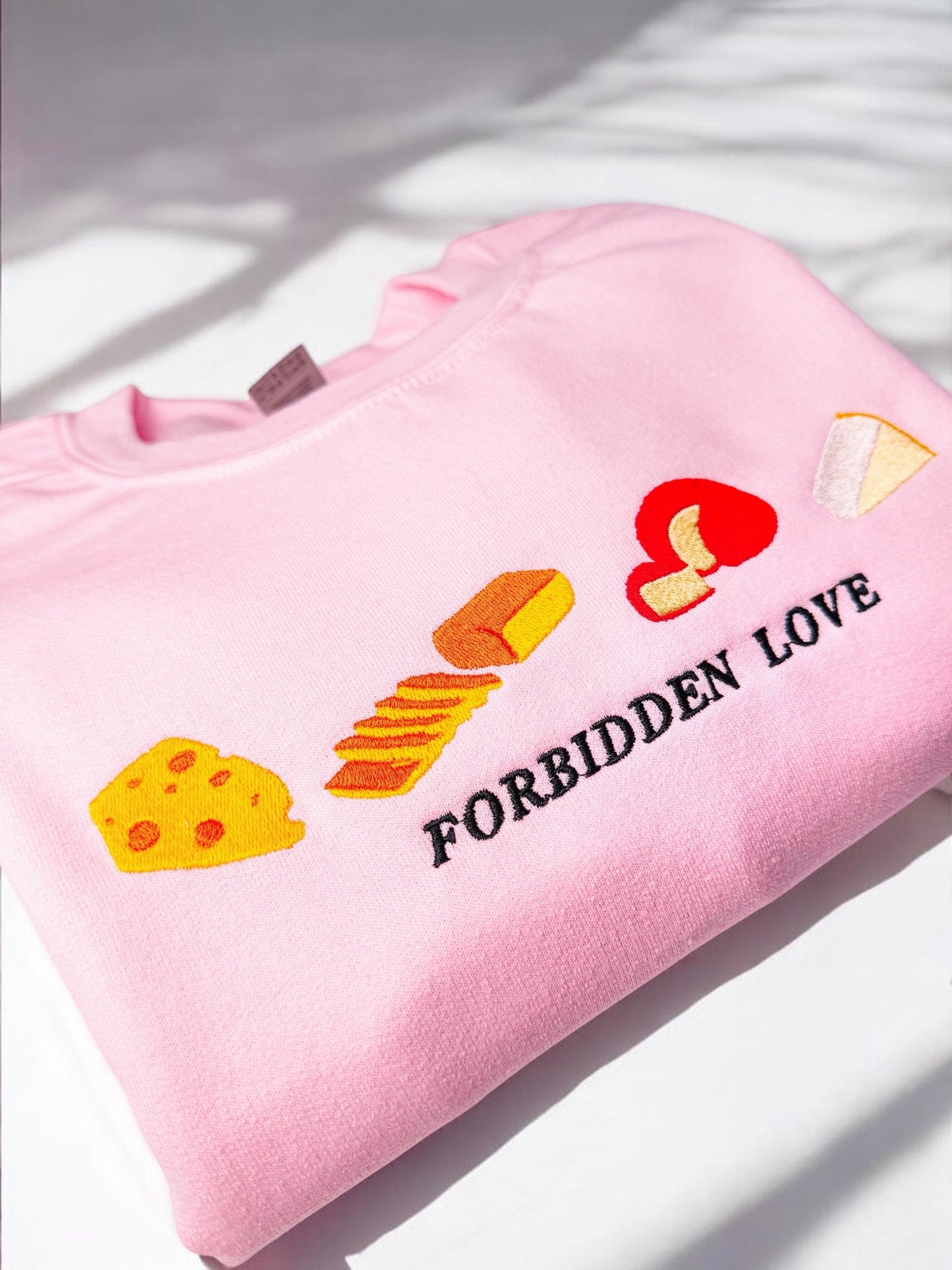 Forbidden Love Cheese embroidered sweatshirt