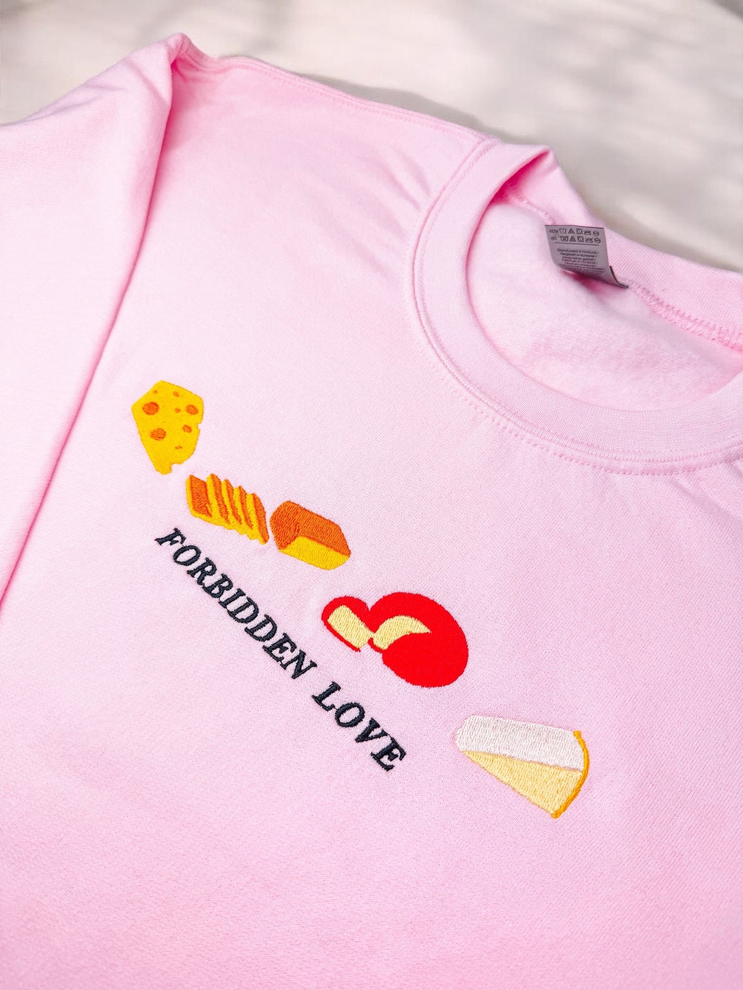 Forbidden Love Cheese embroidered sweatshirt