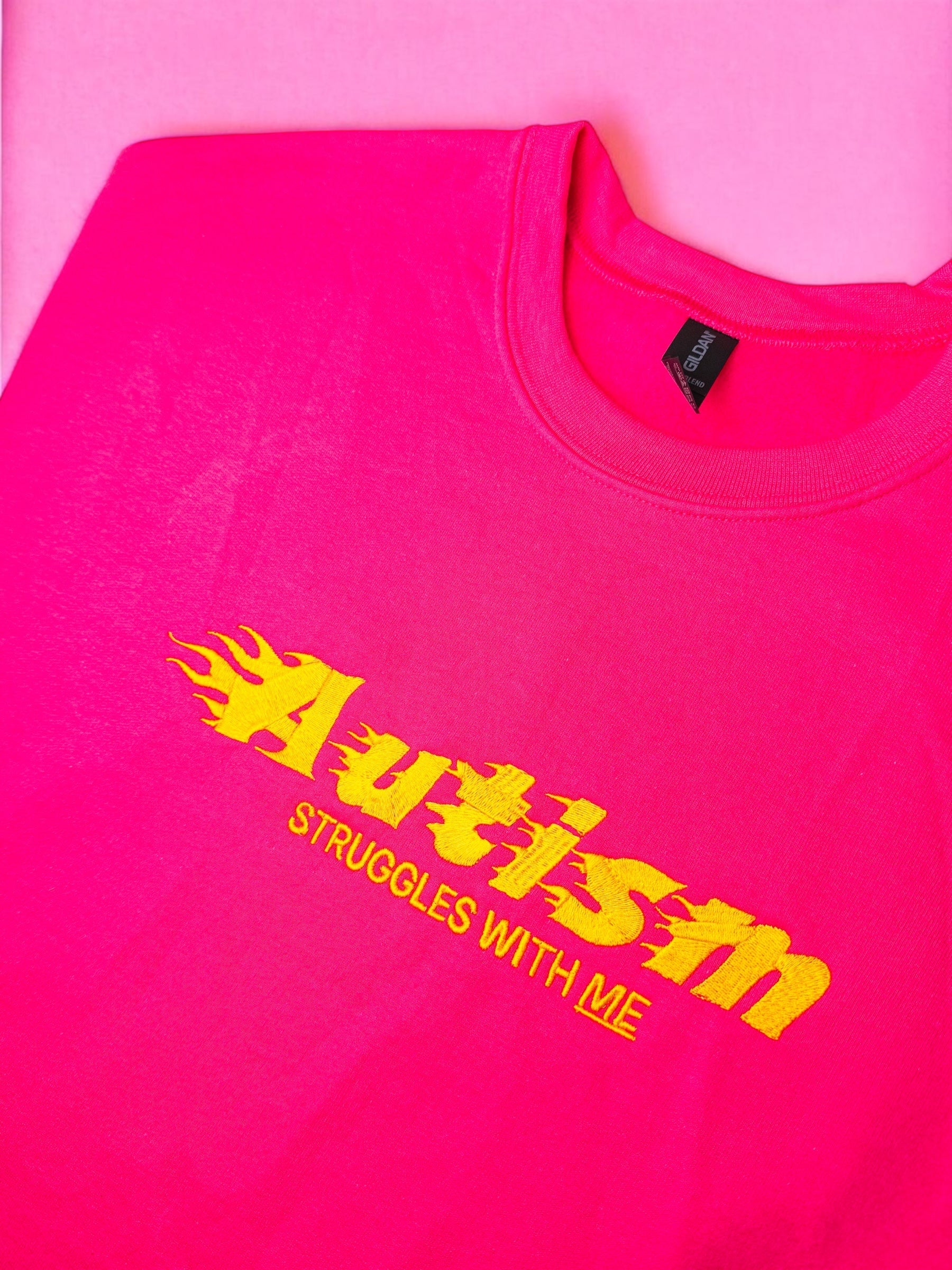 Autism Struggles With ME embroidered sweatshirt - Tired Girl Apparel