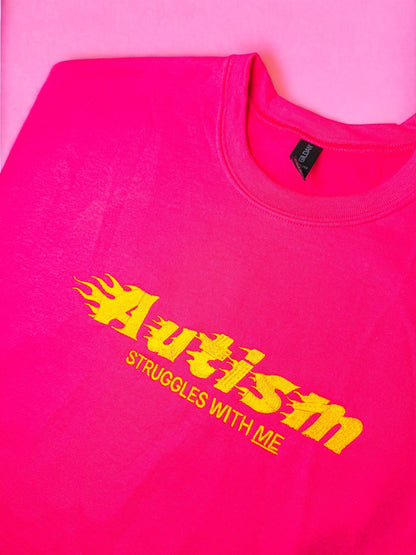 Autism Struggles With ME embroidered sweatshirt - Tired Girl Apparel