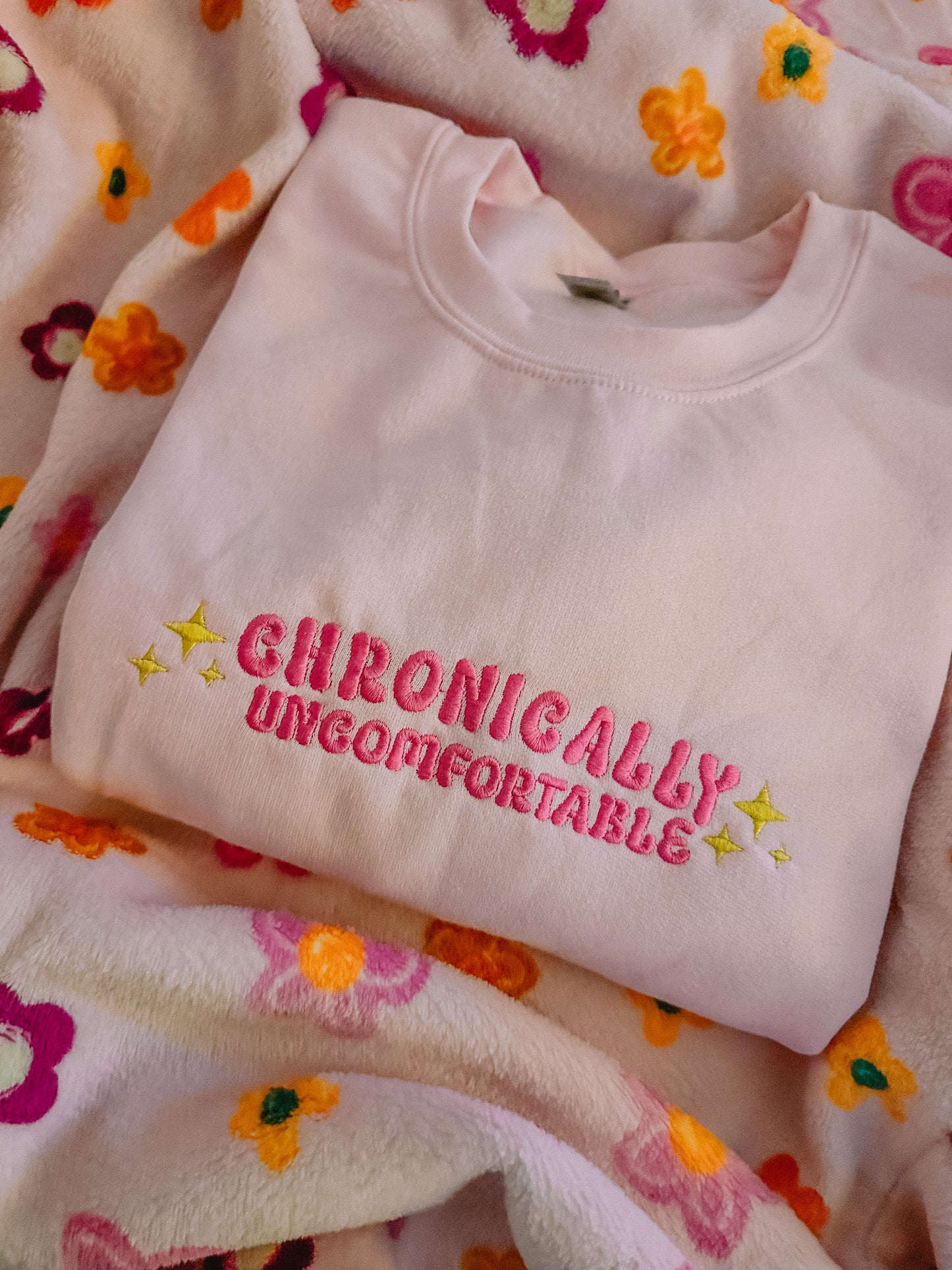 Chronically Uncomfortable embroidered crewneck sweatshirt