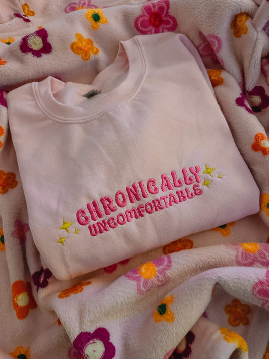 Chronically Uncomfortable embroidered crewneck sweatshirt