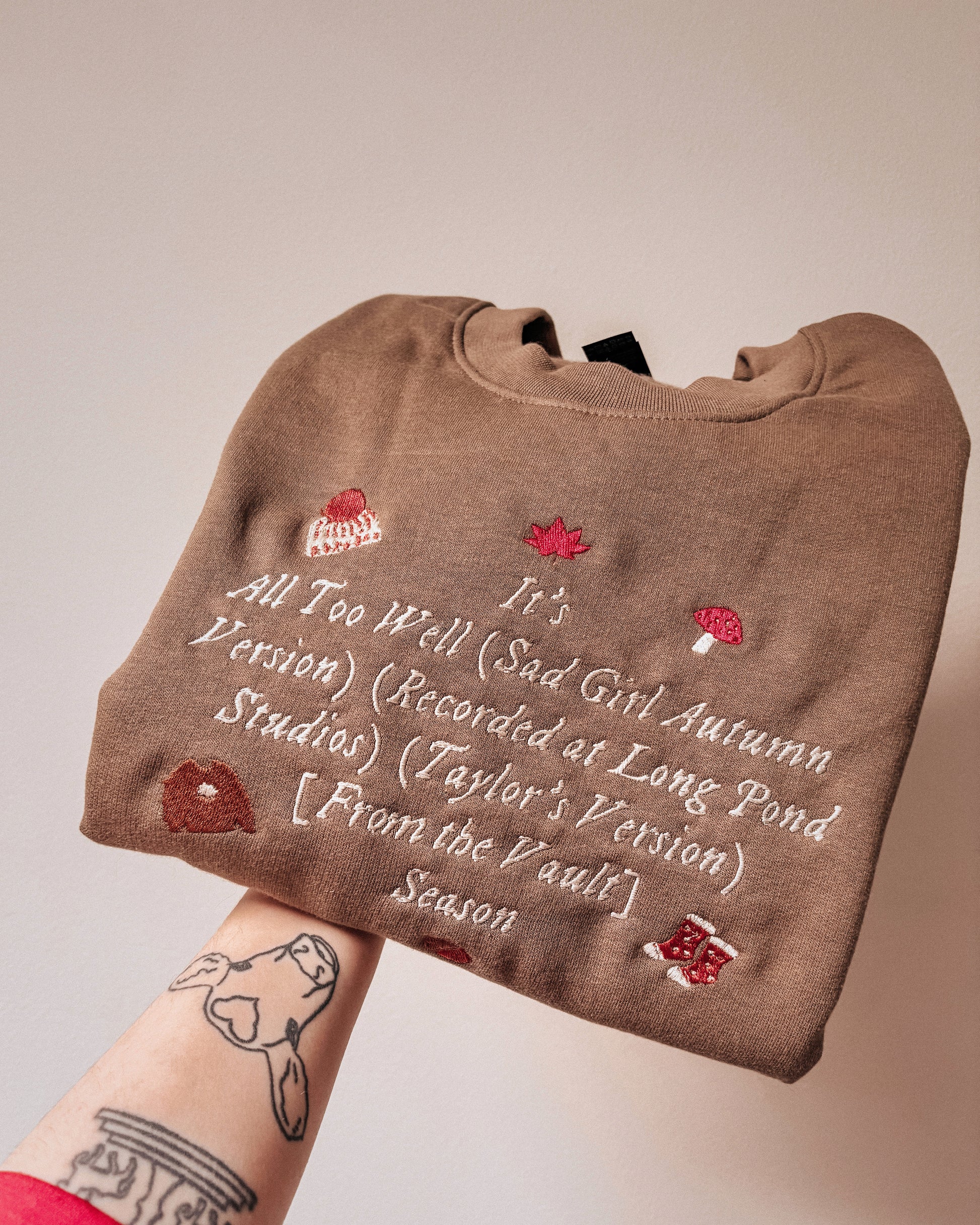 It's All Too Well Season embroidered crewneck sweatshirt - Tired Girl Apparel