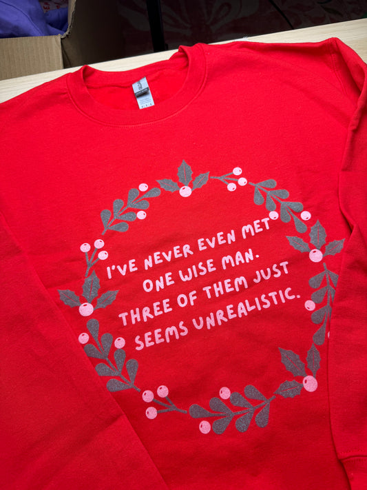 CLEARANCE Three Wise Men printed sweatshirt - Tired Girl Apparel