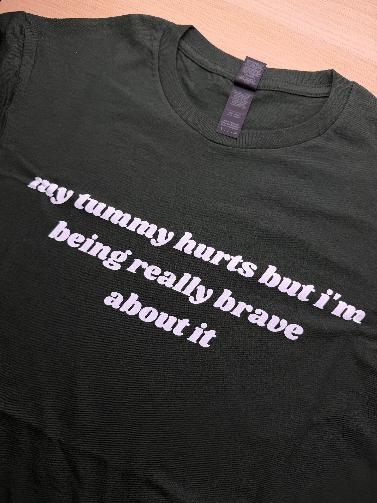 CLEARANCE My Tummy Hurts printed tee - Tired Girl Apparel