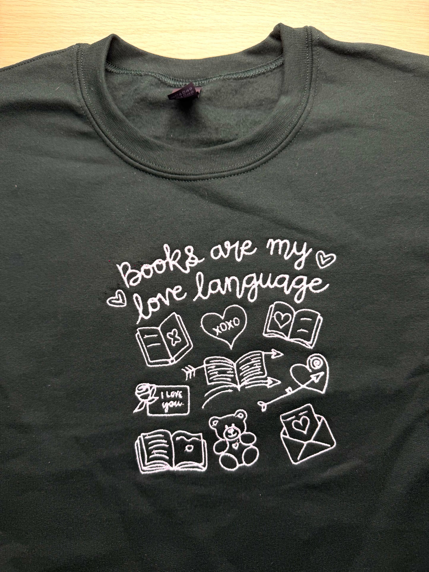 CLEARANCE Books Are My Love Language crewneck - damaged