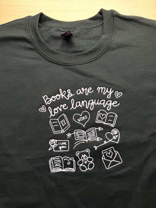 CLEARANCE Books Are My Love Language crewneck - damaged