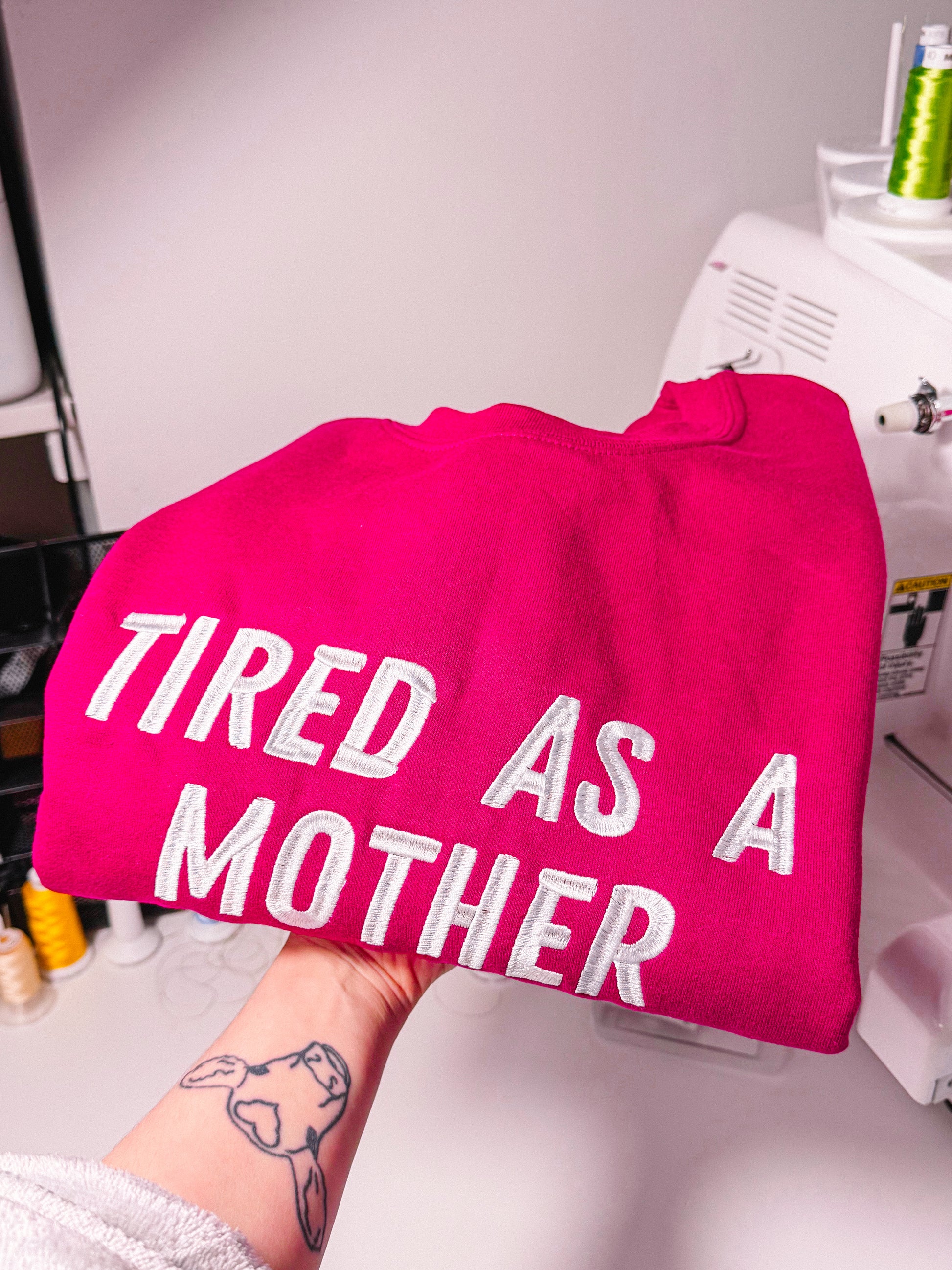 Tired As A Mother embroidered sweatshirt - Tired Girl Apparel