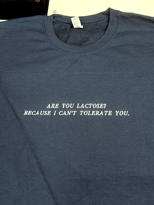 CLEARANCE Are You Lactose sweatshirt - Tired Girl Apparel