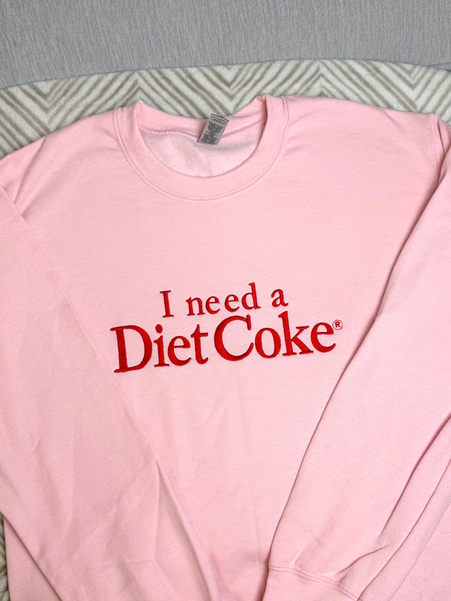 CLEARANCE I Need A Diet Coke sweatshirt - no sleeve detail - Tired Girl Apparel