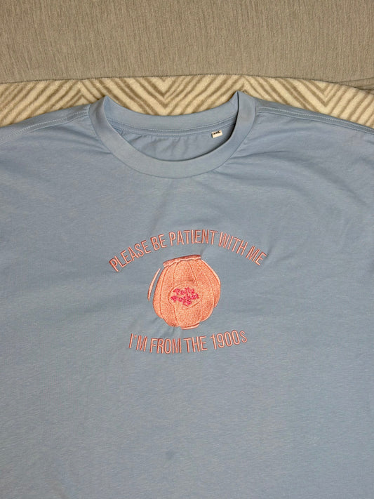 CLEARANCE I'm From The 1900s Polly Pocket tee - design issue/small stain - Tired Girl Apparel