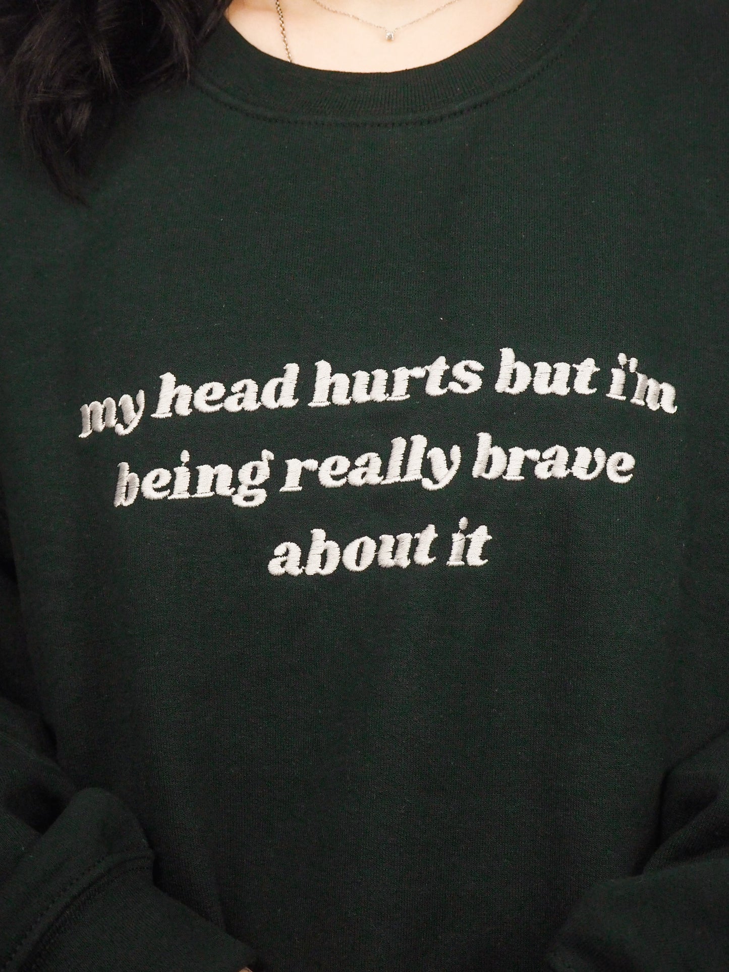 My Head Hurts embroidered crewneck sweatshirt