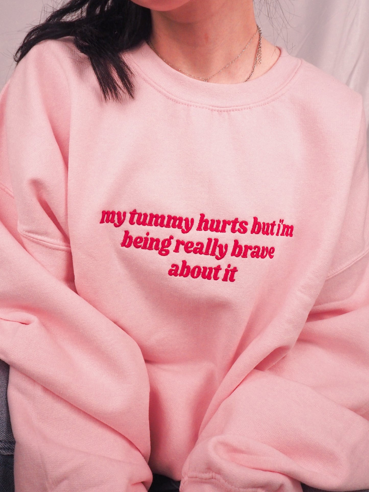 My Tummy Hurts embroidered crewneck sweatshirt