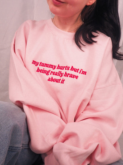 My Tummy Hurts embroidered crewneck sweatshirt