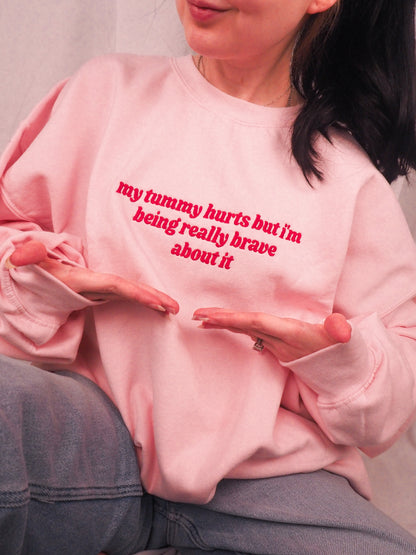 My Tummy Hurts embroidered crewneck sweatshirt