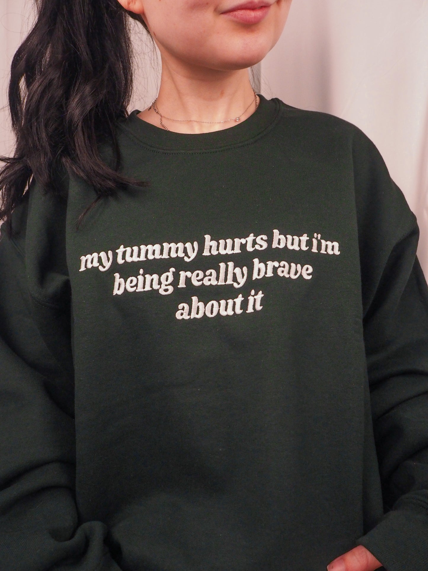 My Tummy Hurts embroidered crewneck sweatshirt