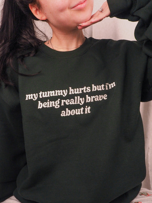 My Tummy Hurts embroidered crewneck sweatshirt