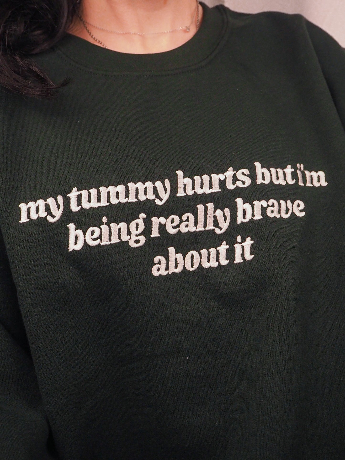 My Tummy Hurts embroidered crewneck sweatshirt