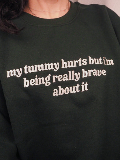 My Tummy Hurts embroidered crewneck sweatshirt