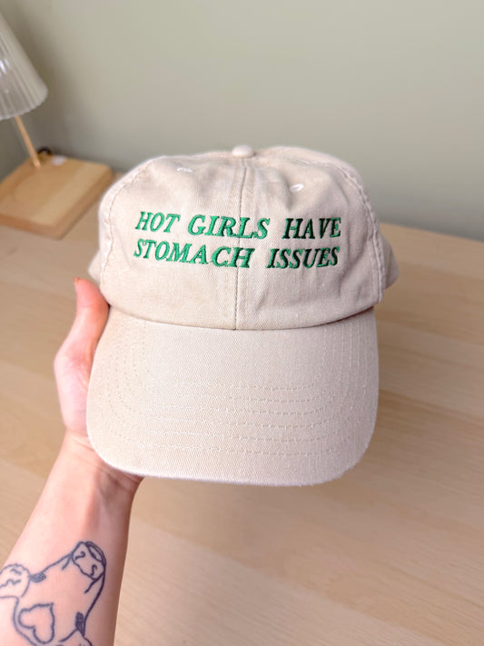 CLEARANCE Hot Girls Have Stomach Issues baseball cap - Tired Girl Apparel