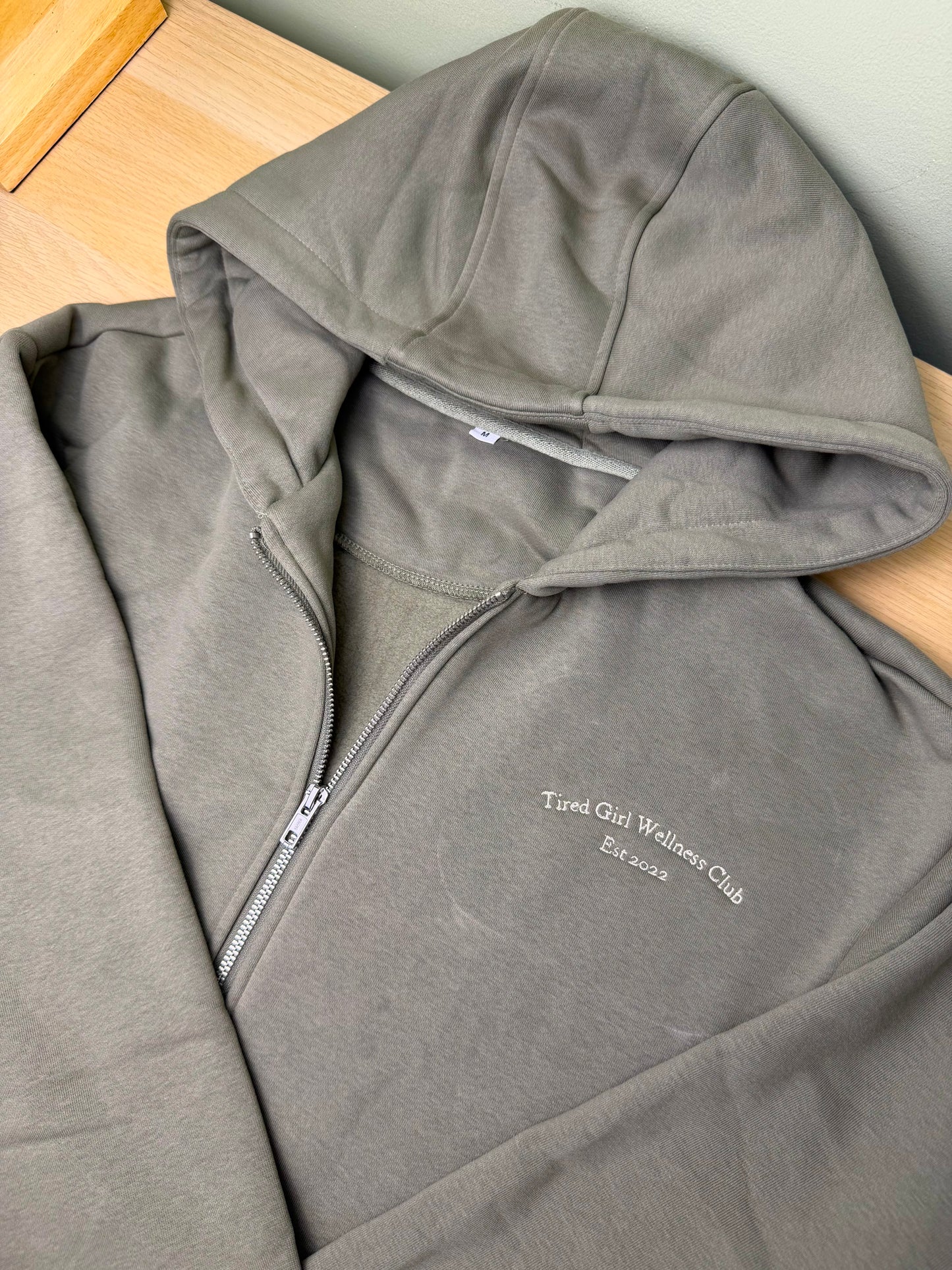 CLEARANCE Tired Girl Wellness Club zipped hoodie