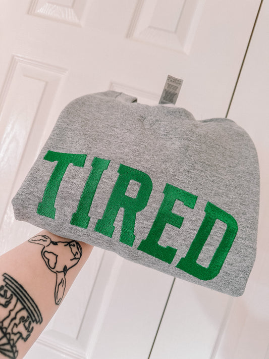 Tired embroidered crewneck sweatshirt