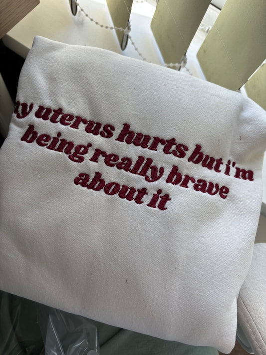 READY TO SHIP - My Uterus Hurts hoodie - Tired Girl Apparel