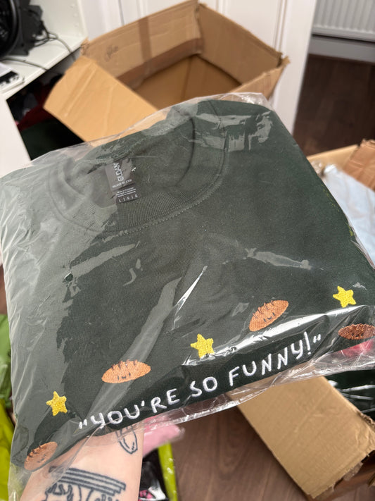 READY TO SHIP - You're So Funny/Can't Have Gluten crewneck - Tired Girl Apparel